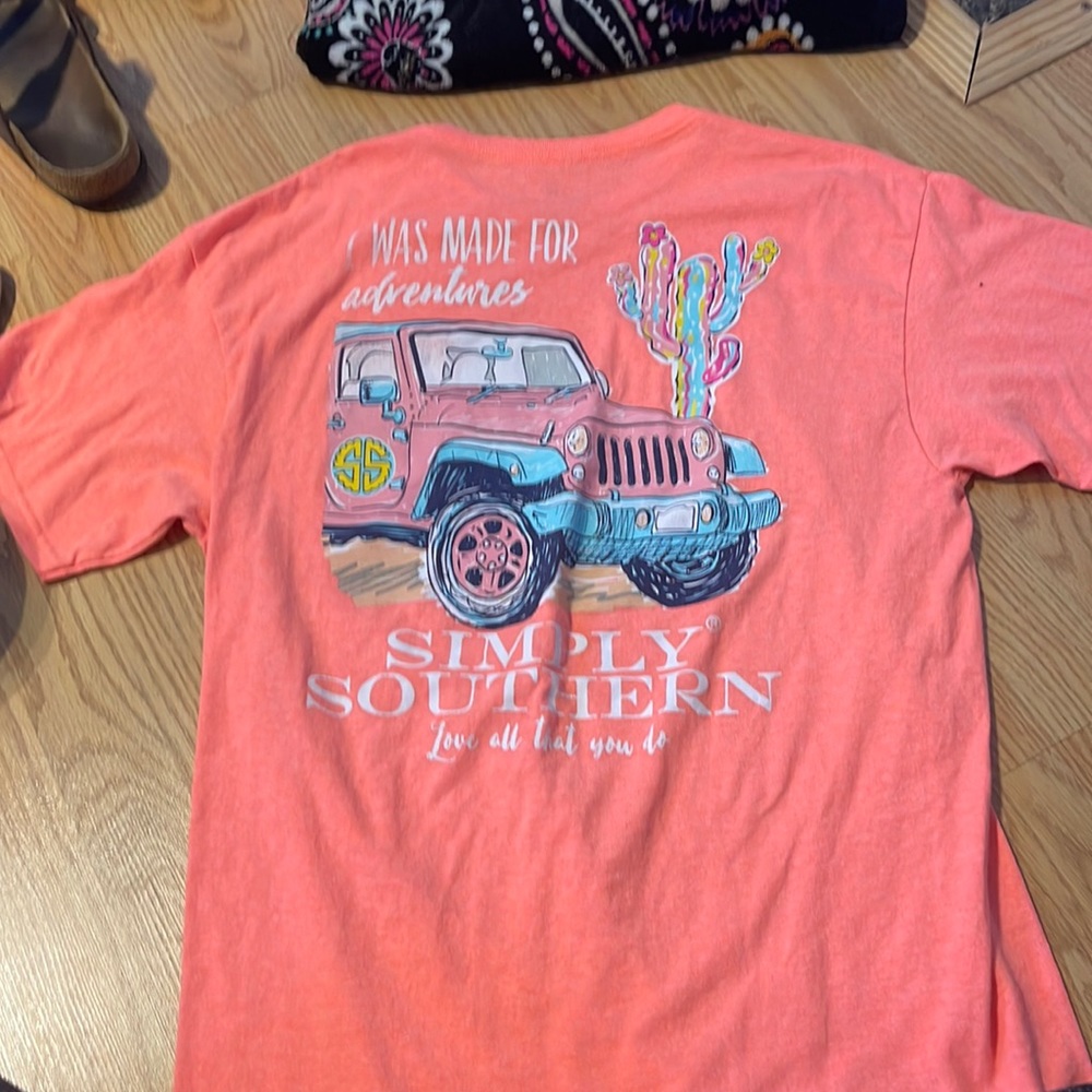 Bright coral simply southern tee